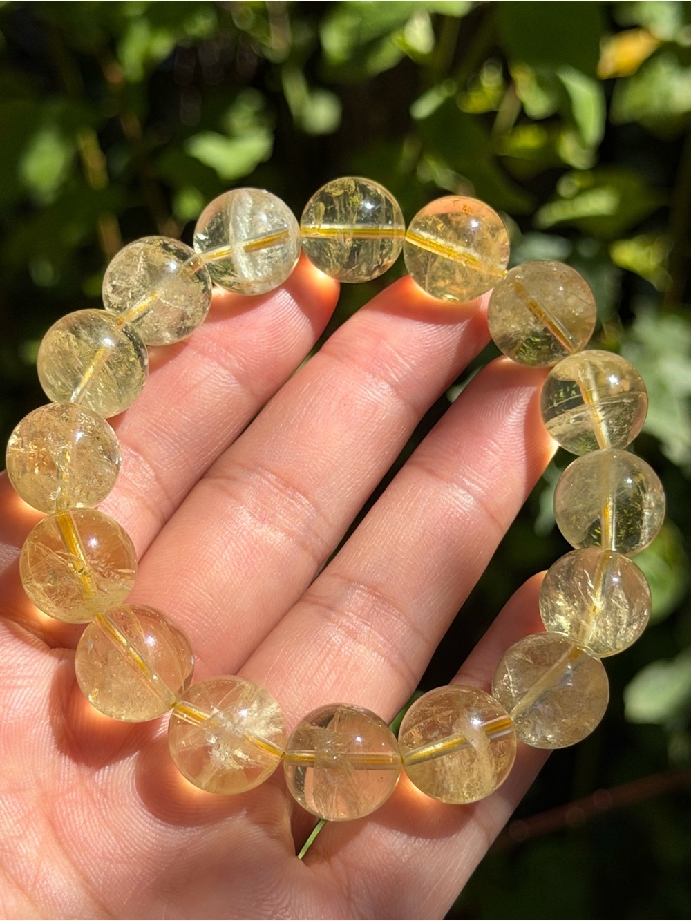 14mm Lemon Quartz Beaded Stretch Bracelet 2210